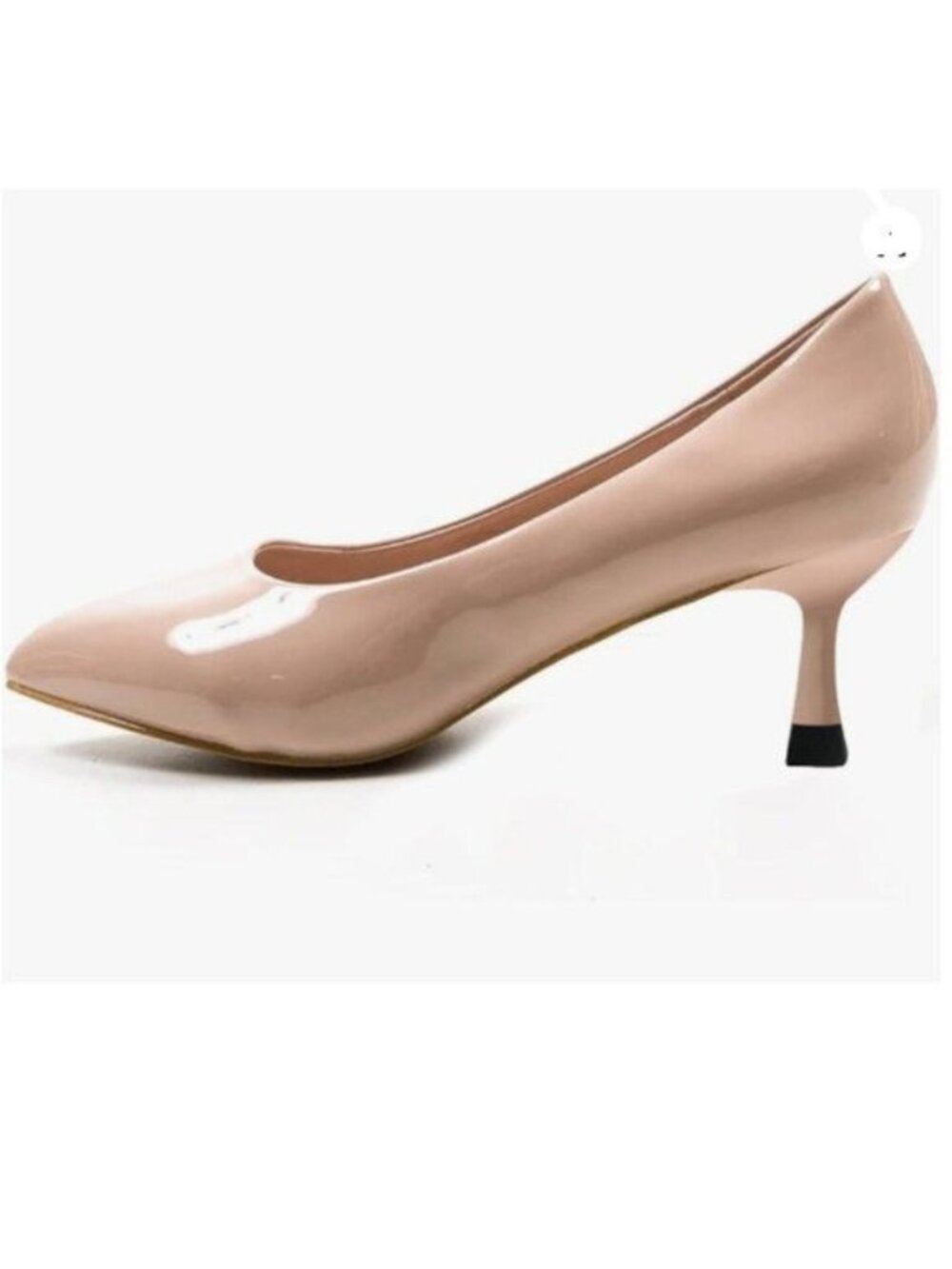 YDN Women Pointed Toe Heeled Pumps Slip on Kitten Low Heels Formal Shoes Pink